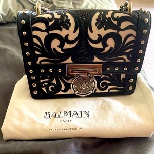 Balmain Bbox Western Leather Cutout Shoulder Bag